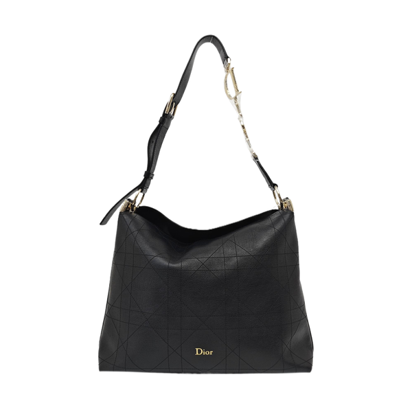 Diorly Medium Cannage Calfskin Black