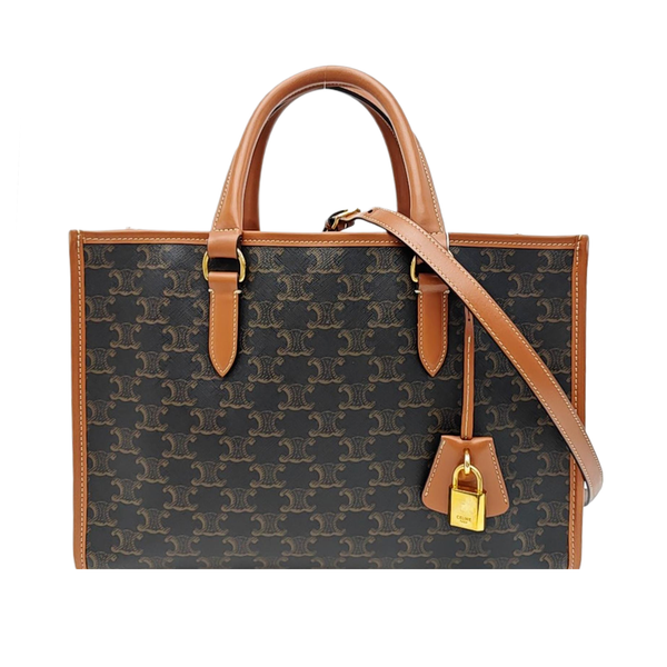 Coated Canvas Tote Bag Brown
