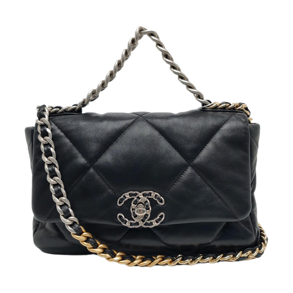 CHANEL 19 Small Quilted Lambskin Black