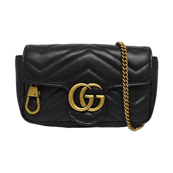GG Marmont Mini Quilted Calfskin Black