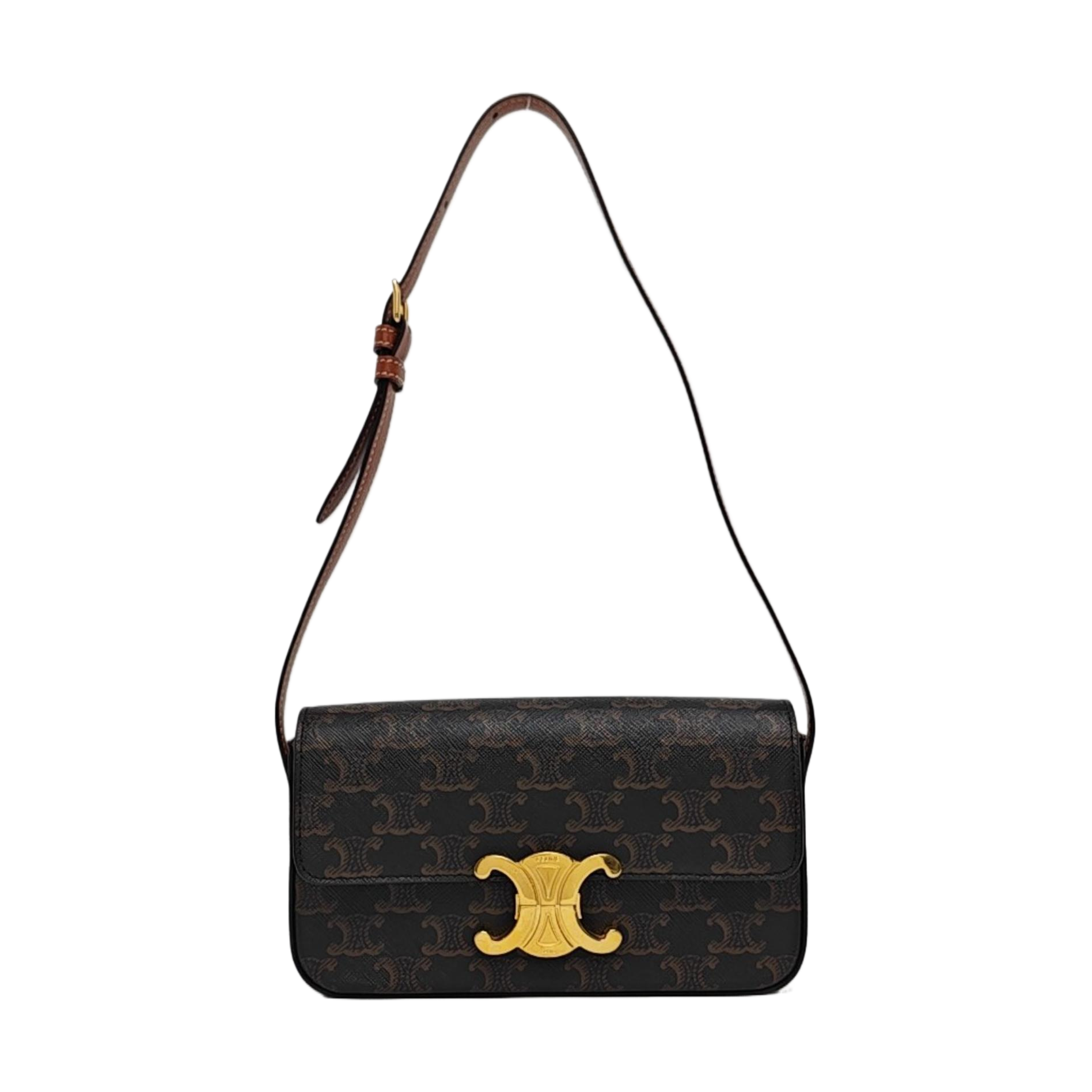 TRIOMPHE Small Coated Canvas Brown