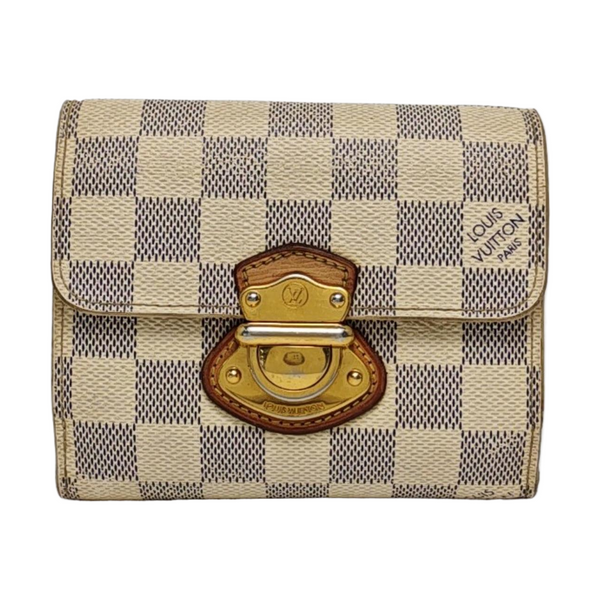 JOEY Damier Azur Coated Canvas White Wallet