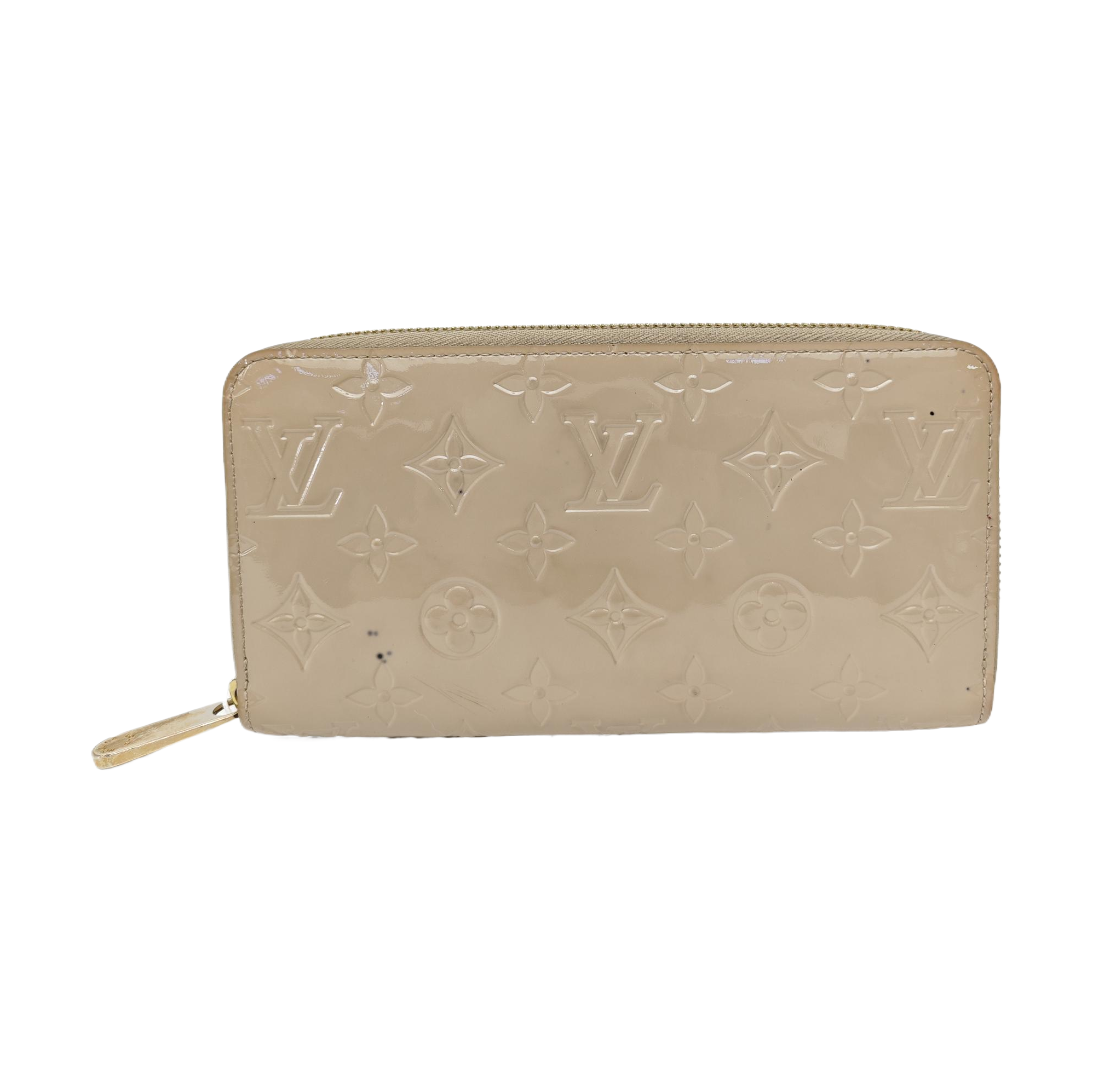 ZIPPY Monogram Patent Leather Gray Wallet