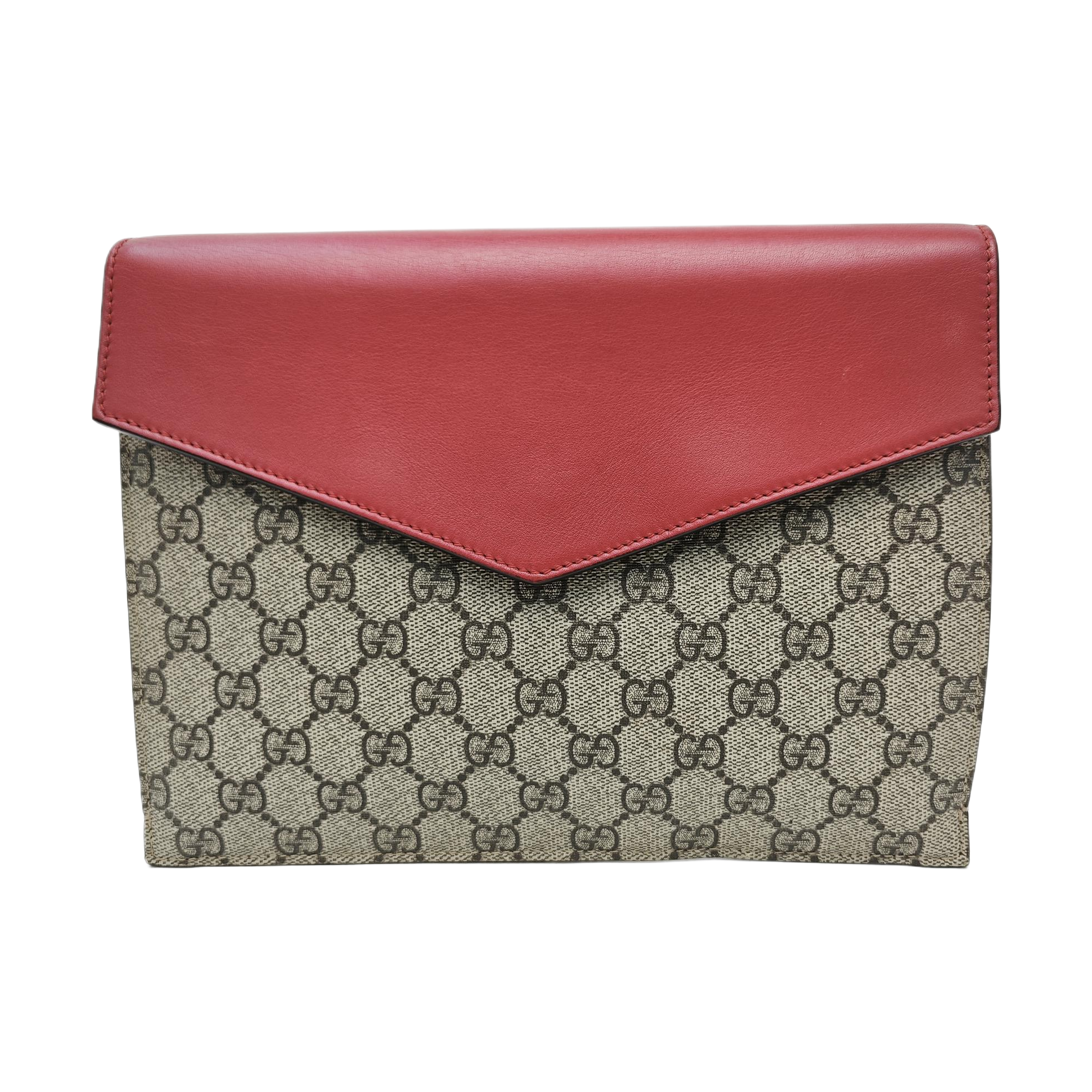 Monogram Coated Canvas Clutch Beige