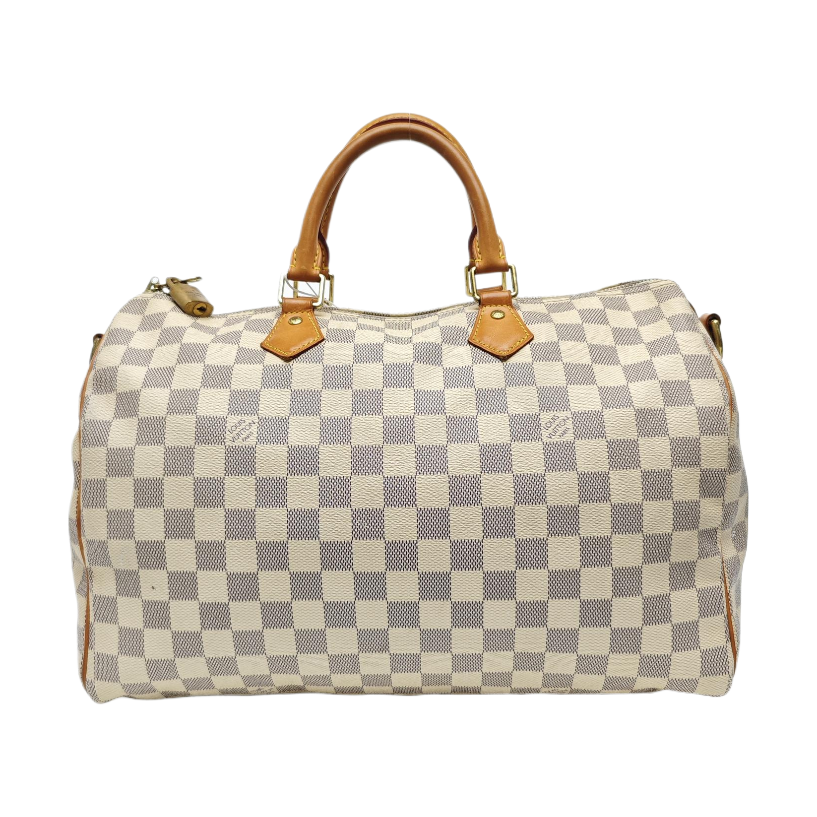 SPEEDY 35 Damier Azur Coated Canvas White
