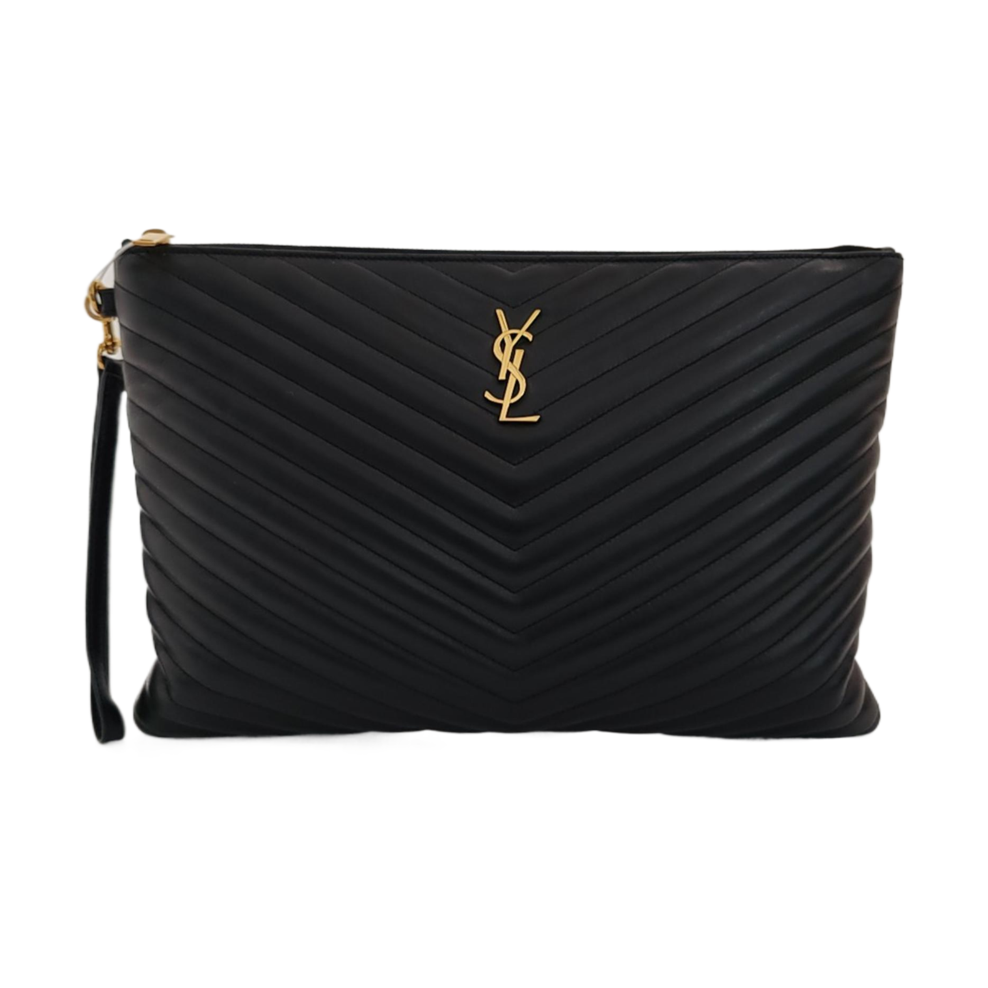 MONOGRAM Chevron Calfskin Black