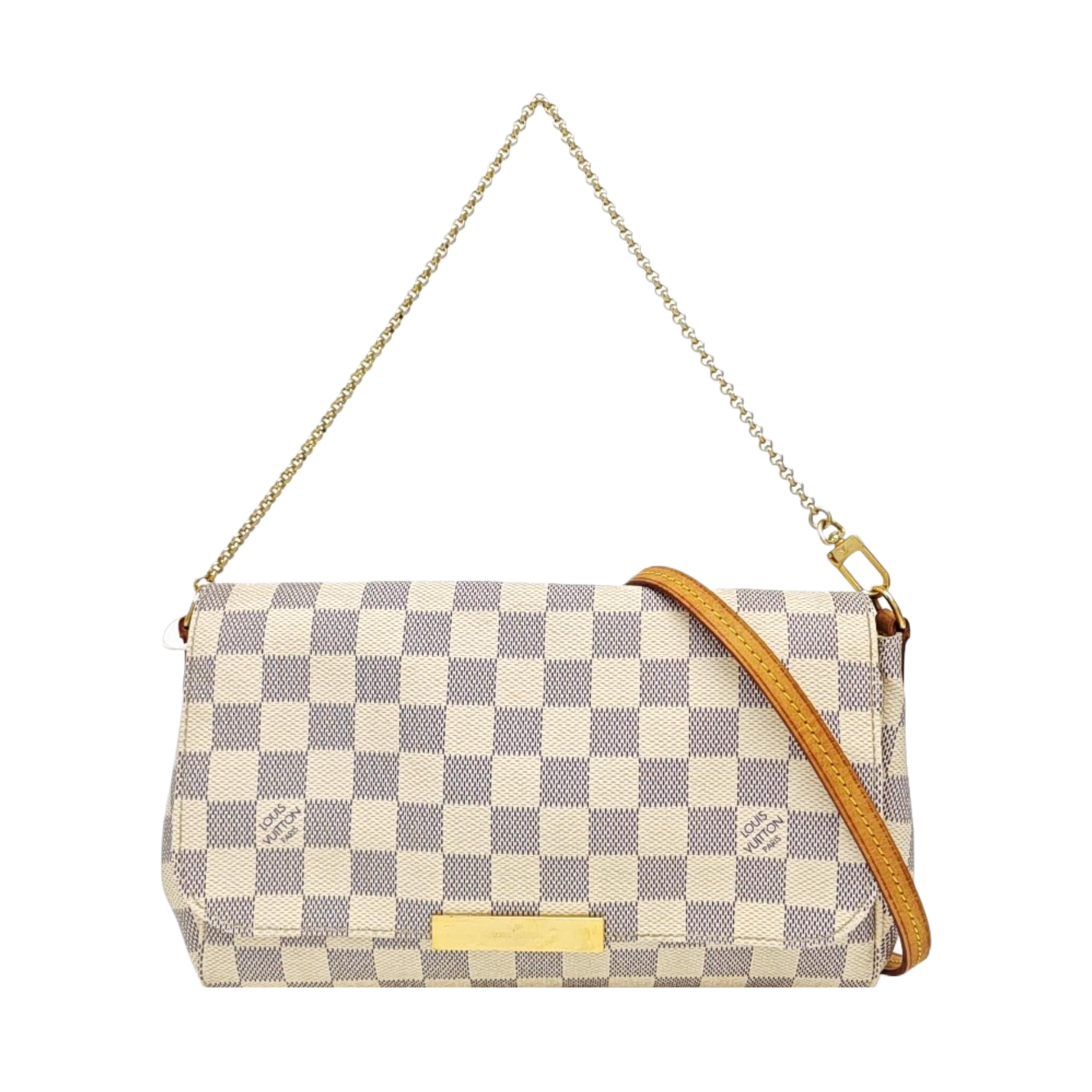FAVORITE PM Damier Azur Coated Canvas White