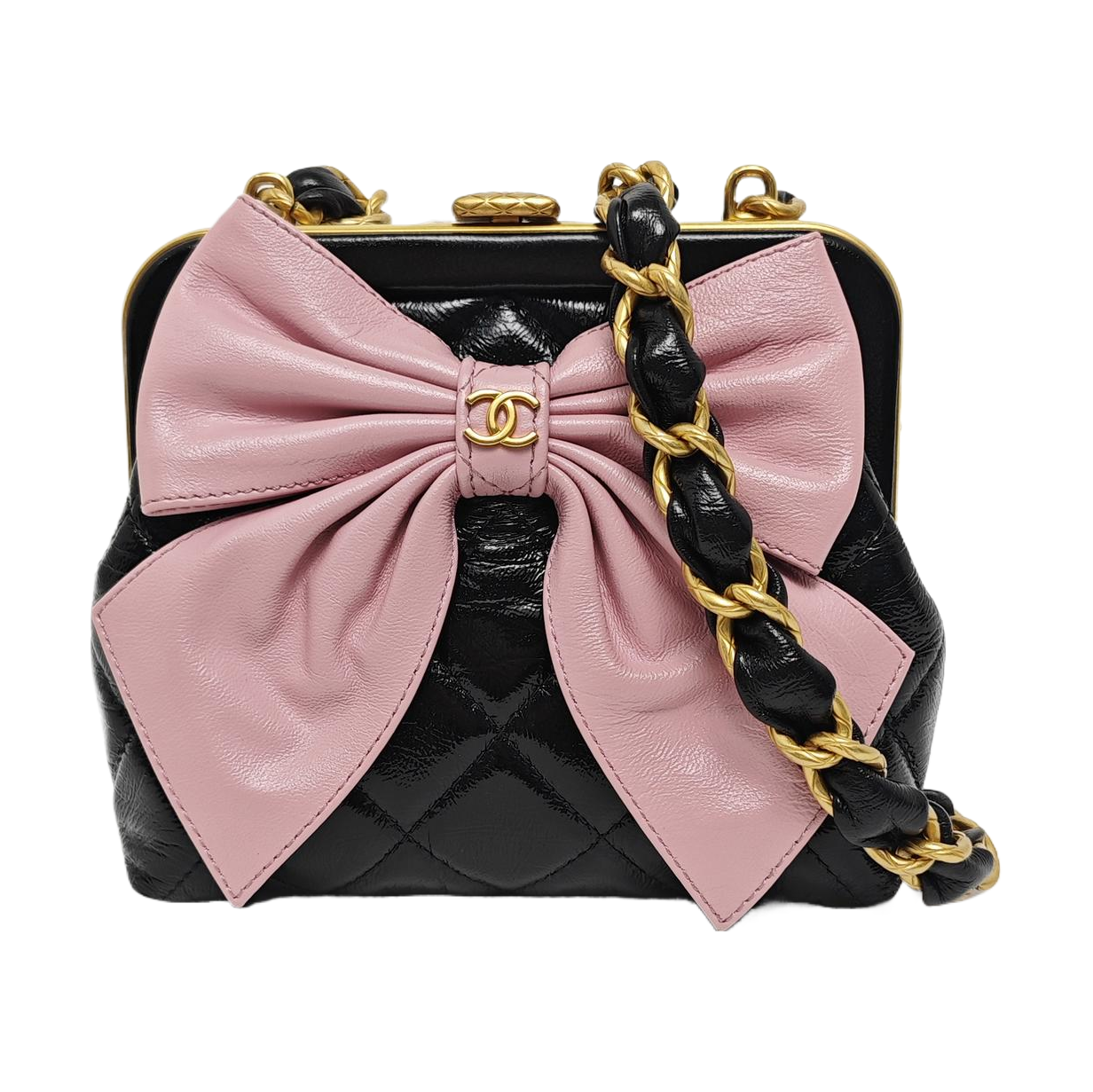 Quilted Patent Leather Black