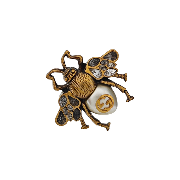 Interlocking G Metal Gold Ring EU 50