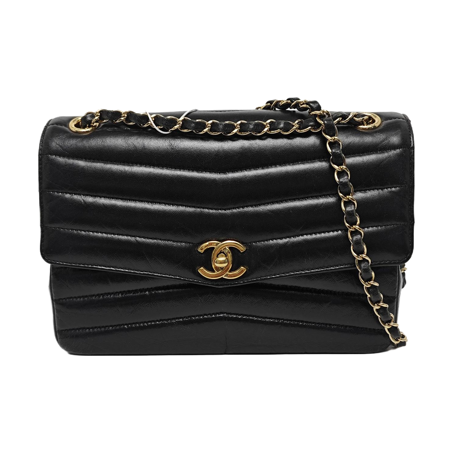 Bolso de hombro de cuero negro