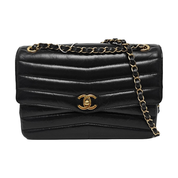 Bolso de hombro de cuero negro