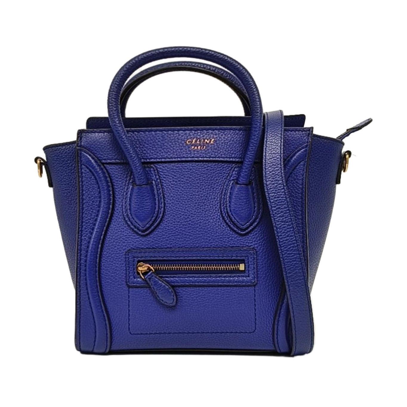 Authenticated pre-owned  LUGGAGE Nano Calfskin Blue - Tote Bag at Looply