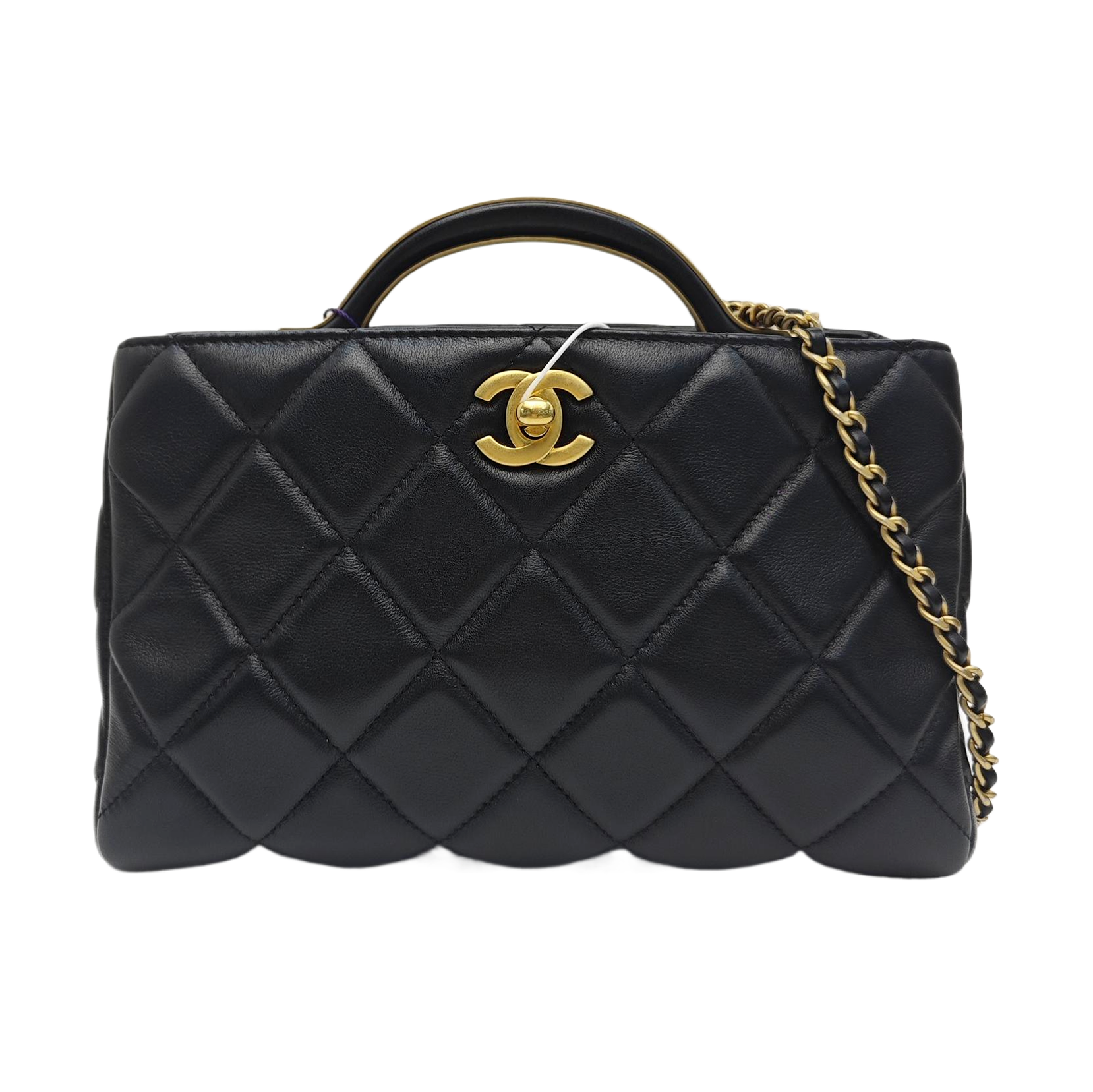 Quilted Lambskin Shoulder Bag Small Black