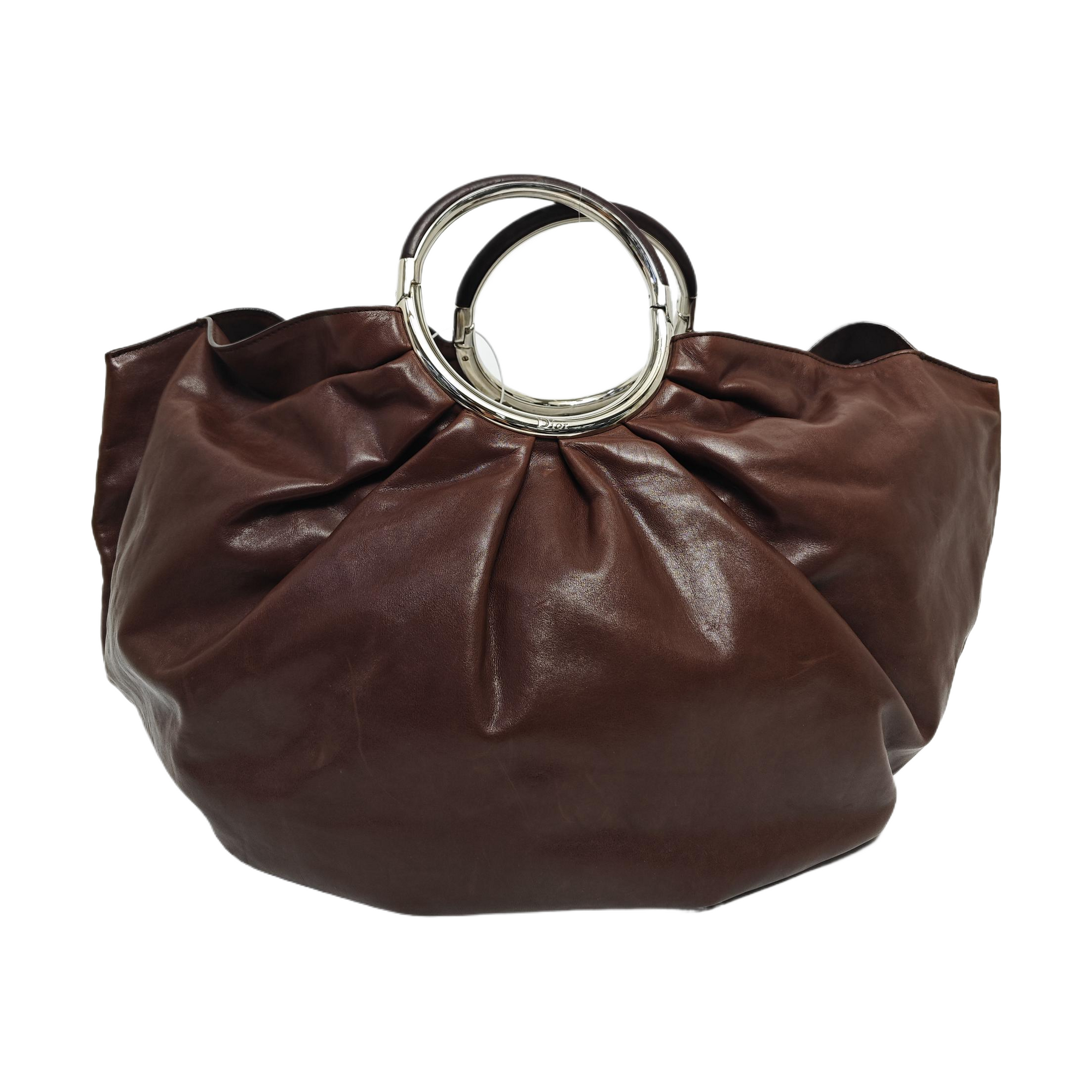 Calfskin Top Handle Bag Brown
