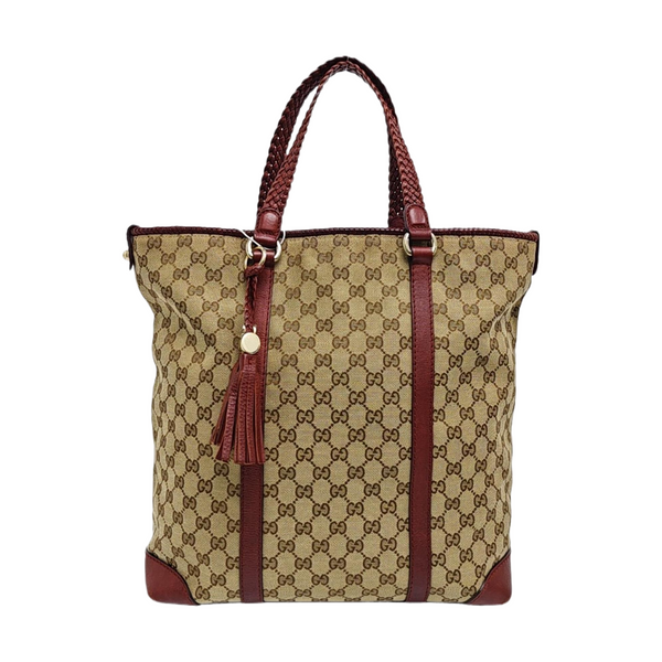 Monogram Canvas Tote Bag Beige