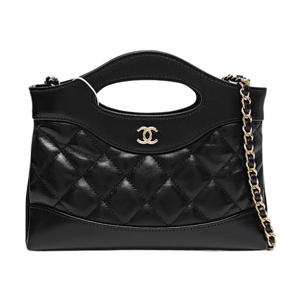CHANEL 31 Quilted Waxed Cafskin Black