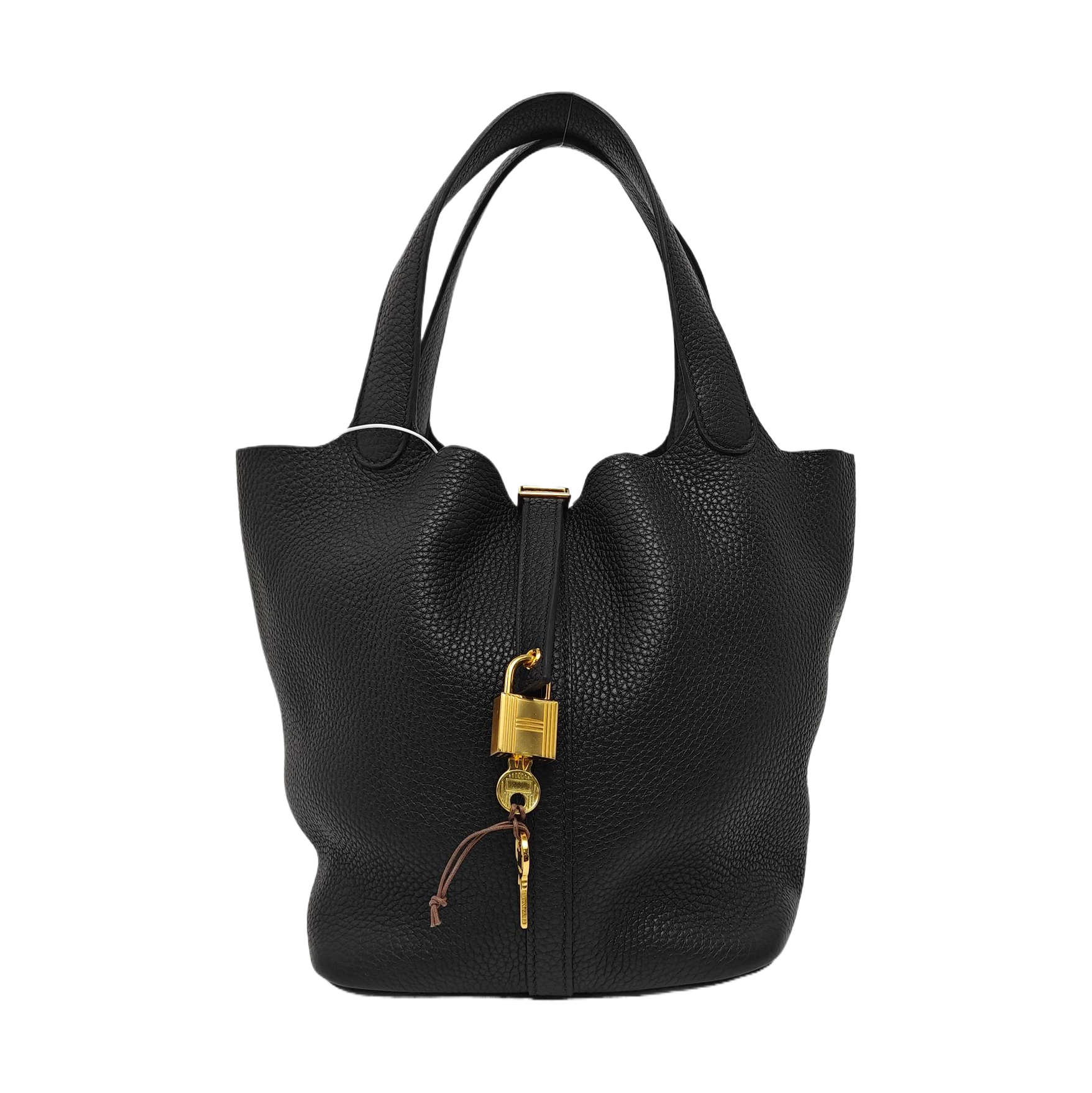 Authenticated pre-owned  Picotin Lock 22 Clemence Black - Bucket Bag at Looply