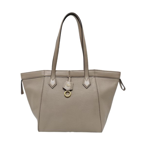 Leather Tote Bag Gray
