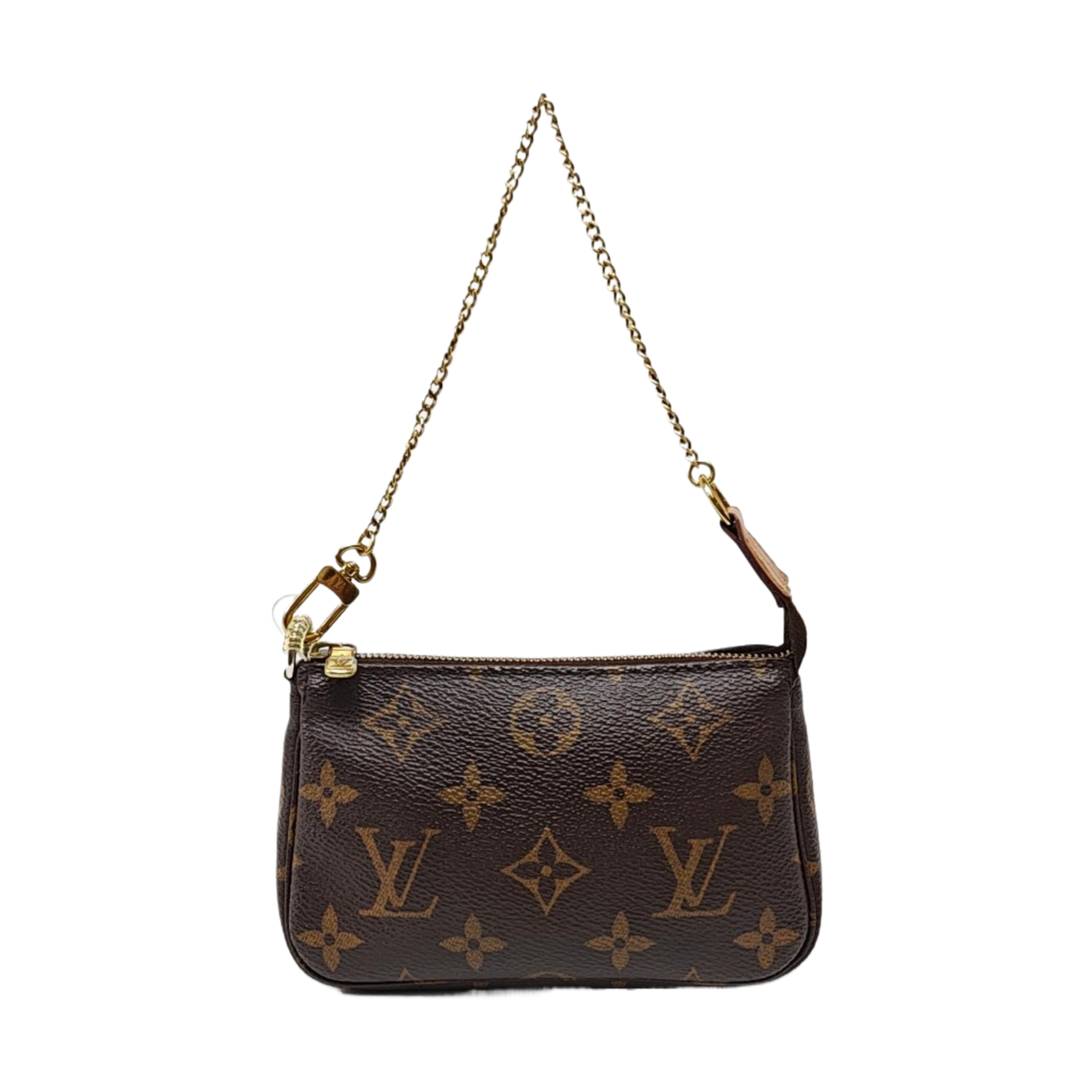 Authenticated pre-owned  ACCESSOIRES Mini Monogram Coated Canvas Brown - Top Handle Bag at Looply