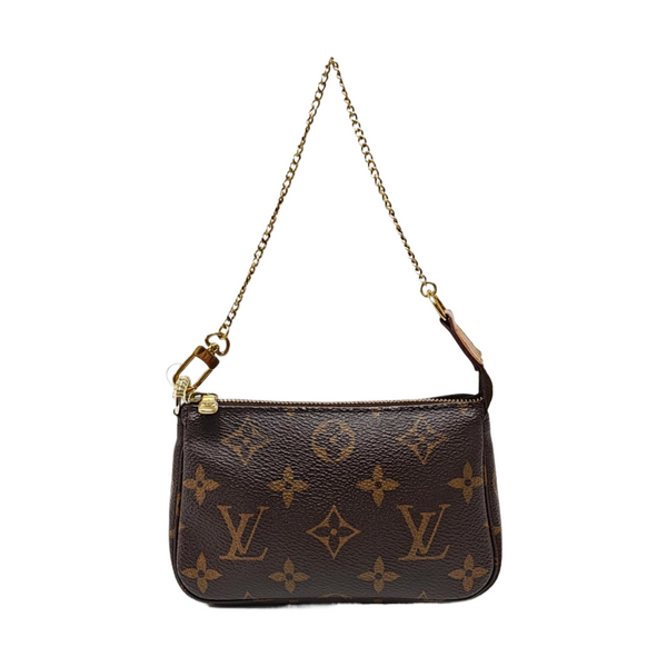 Authenticated pre-owned  ACCESSOIRES Mini Monogram Coated Canvas Brown - Top Handle Bag at Looply