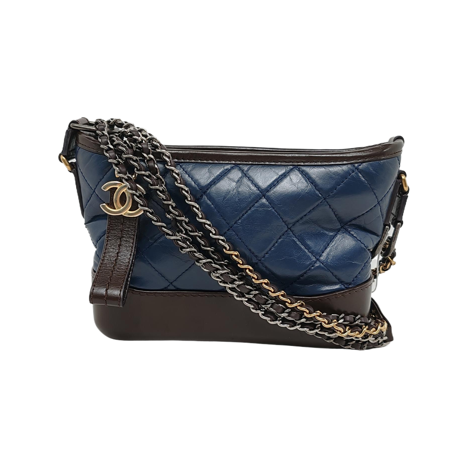 GABRIELLE Small Quilted Calfskin Blue