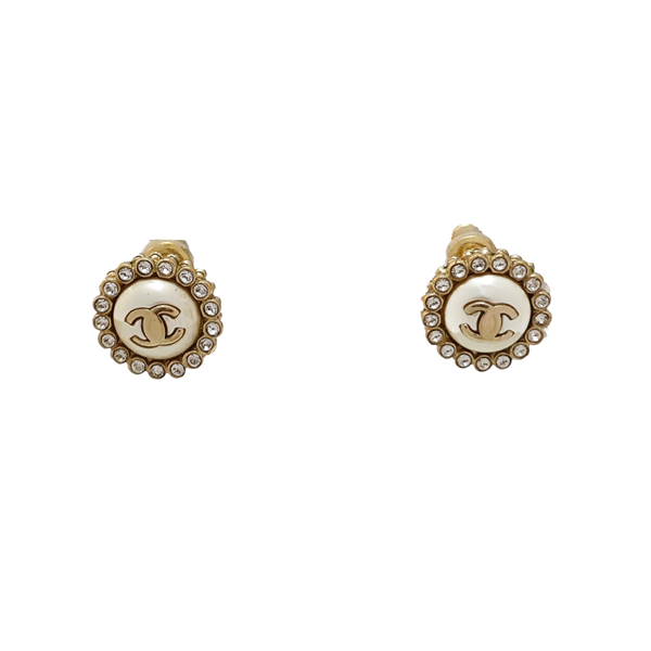 Metal White Stud Earrings