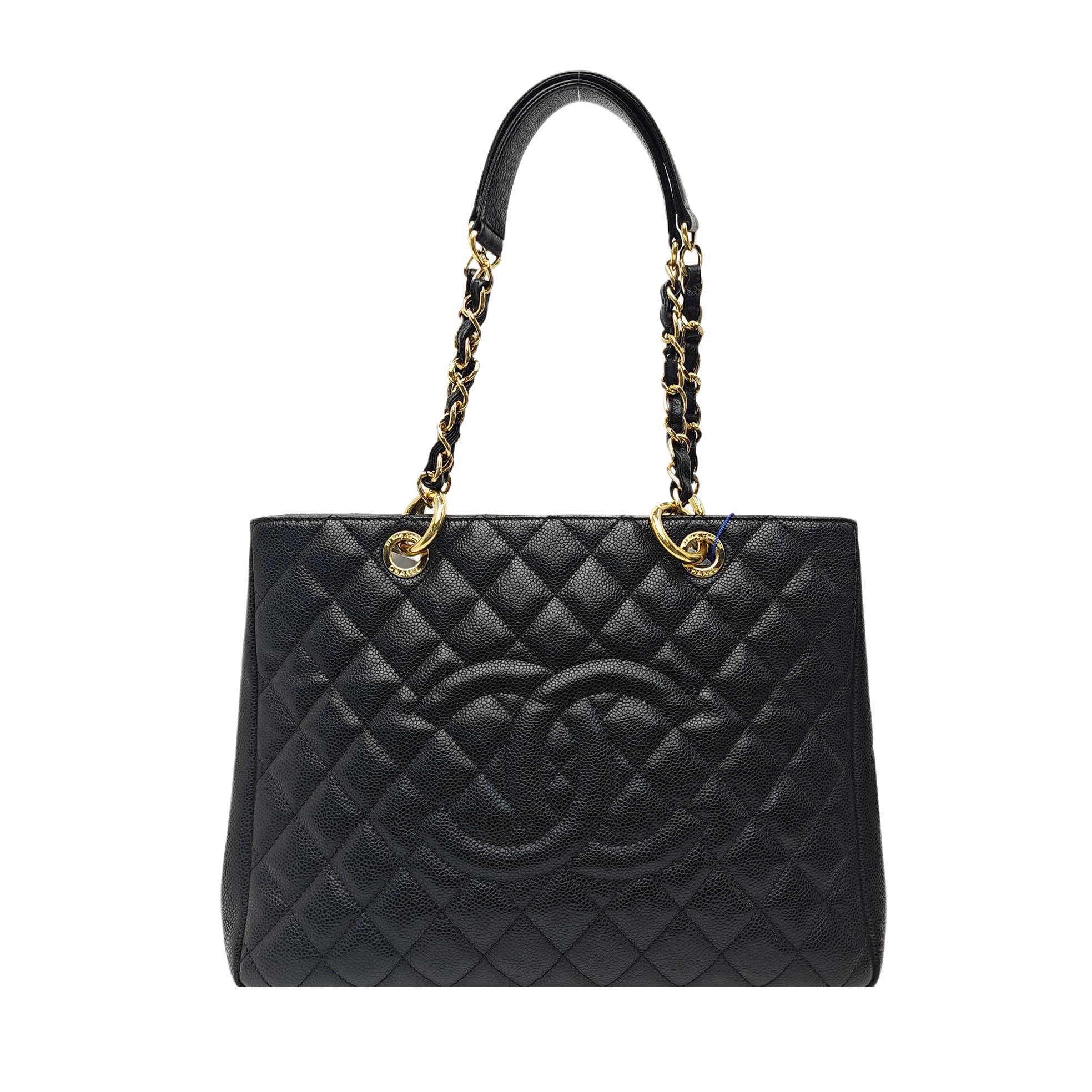 CHANEL GST Large Quilted Grained Calfskin Black