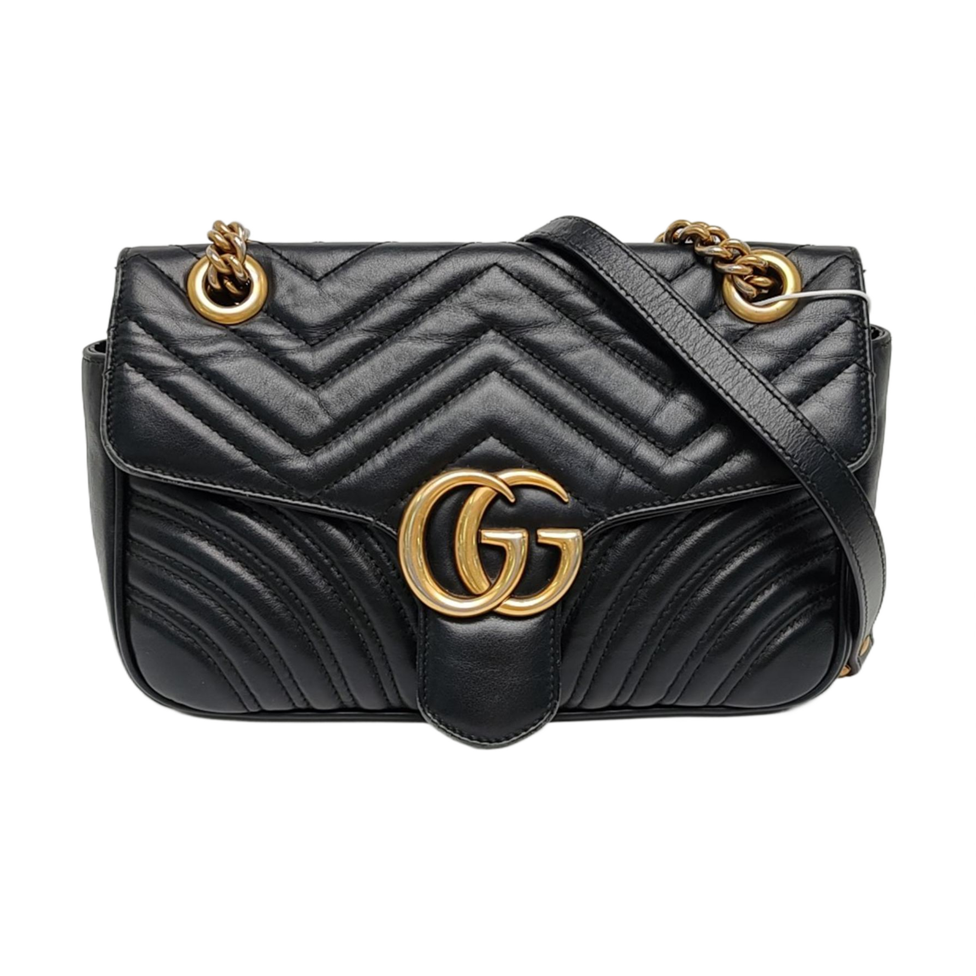 GG Marmont Medium Quilted Calfskin Black