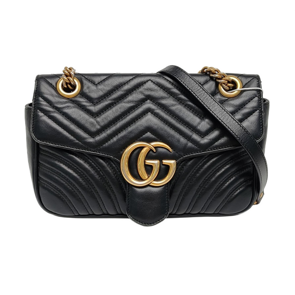 GG Marmont Medium Quilted Calfskin Black