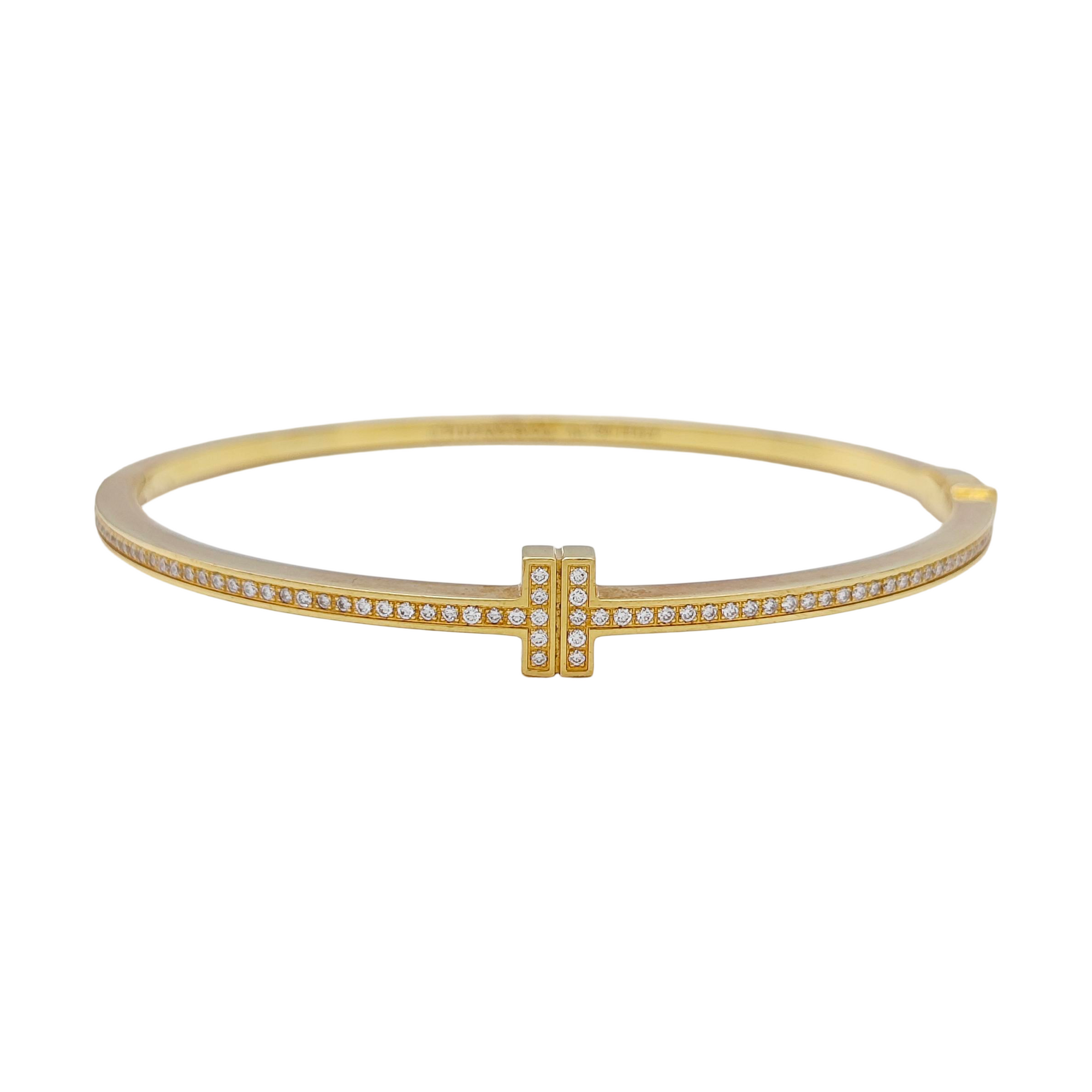 Tiffany T 18k Gold Bangle
