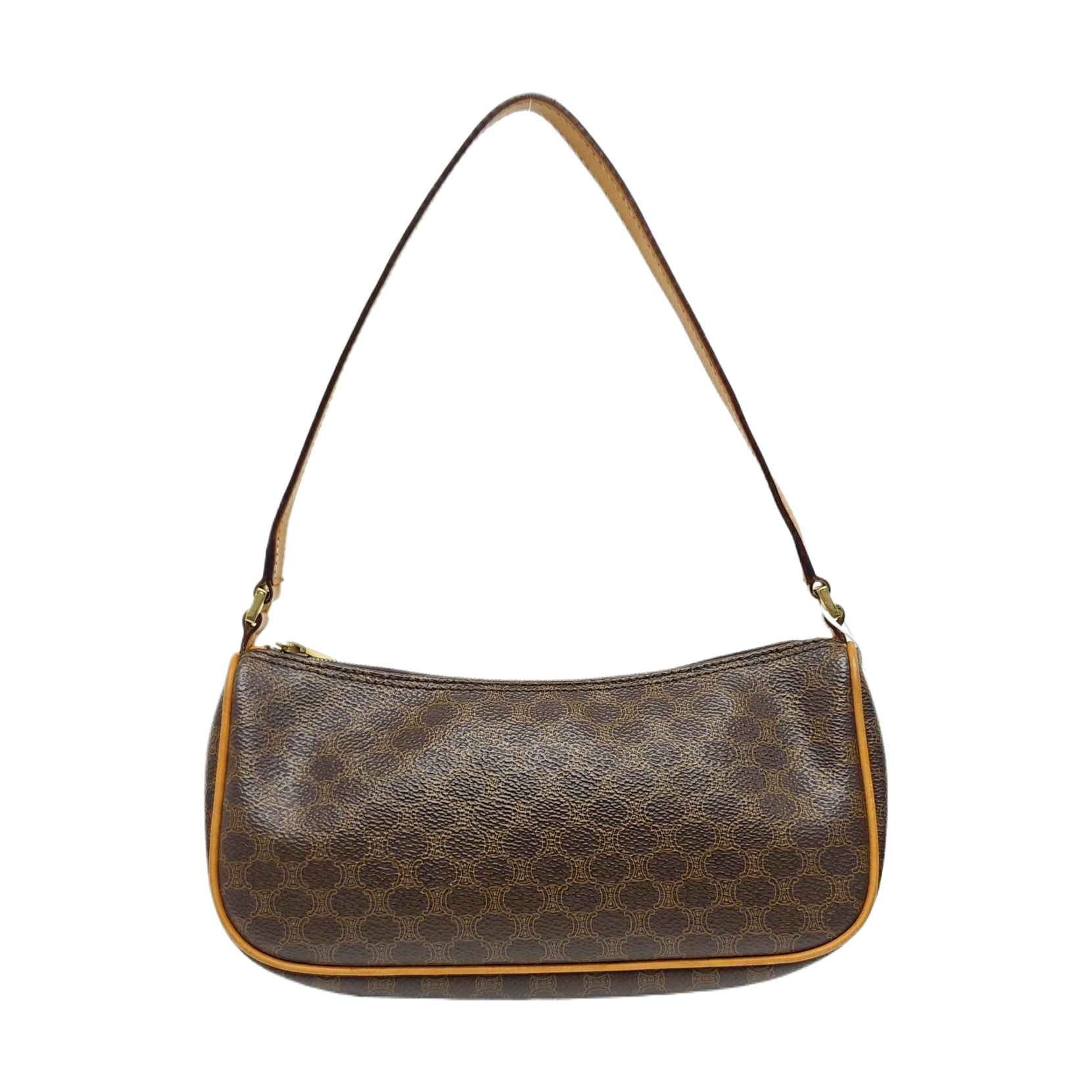 Coated Canvas Top Handle Bag Brown