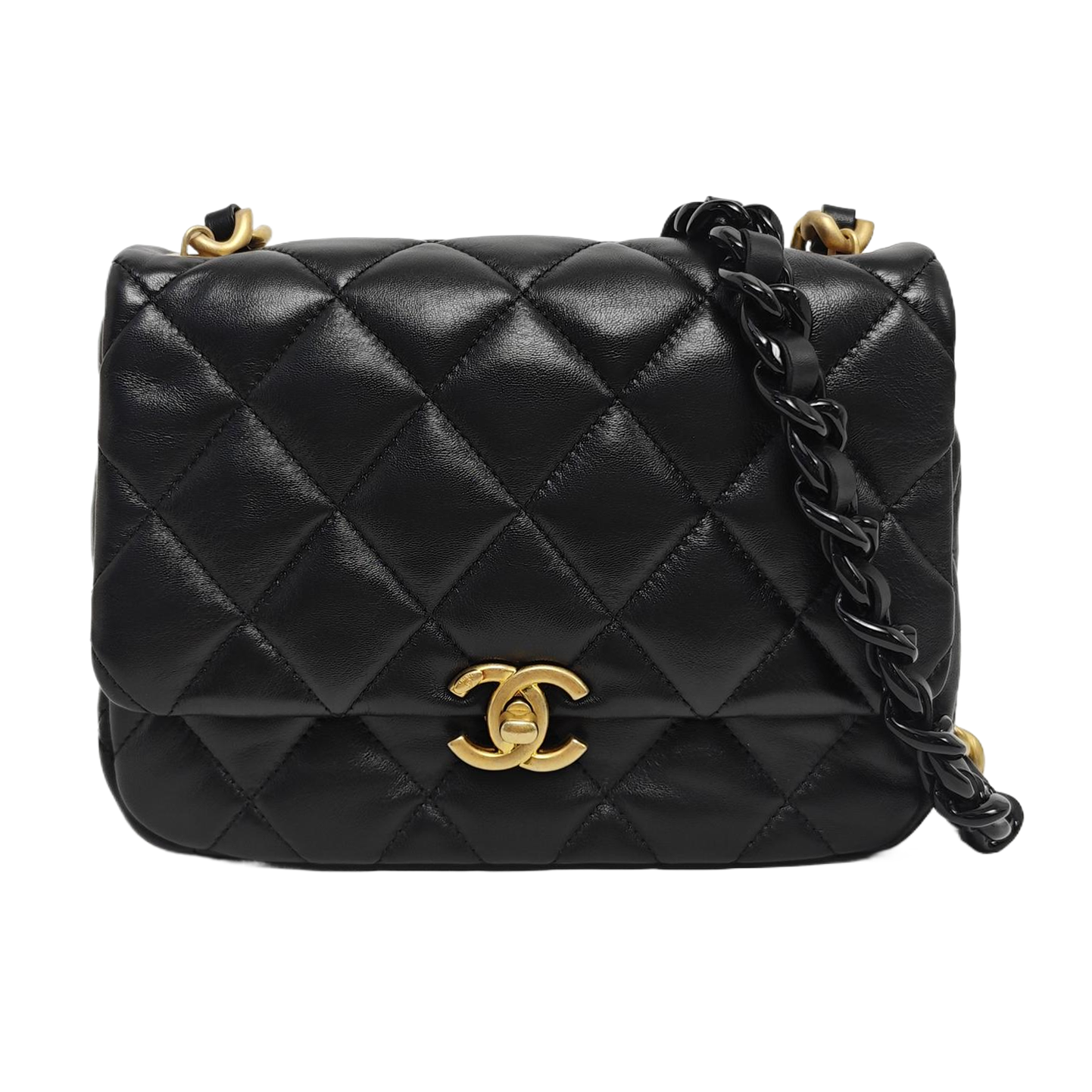 CLASSIC FLAP Piel de cordero acolchada negra