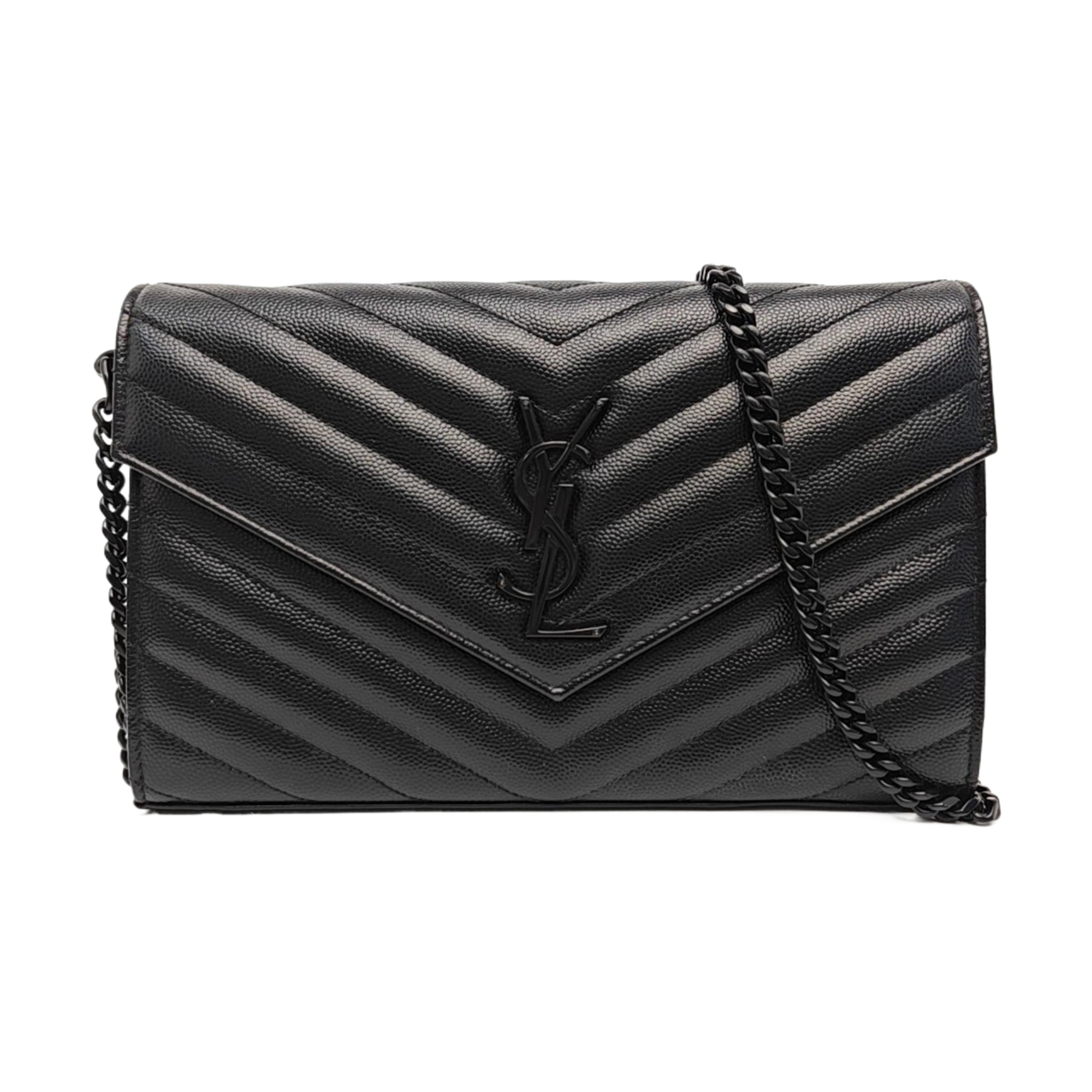 MONOGRAM Medium Chevron Calfskin Black