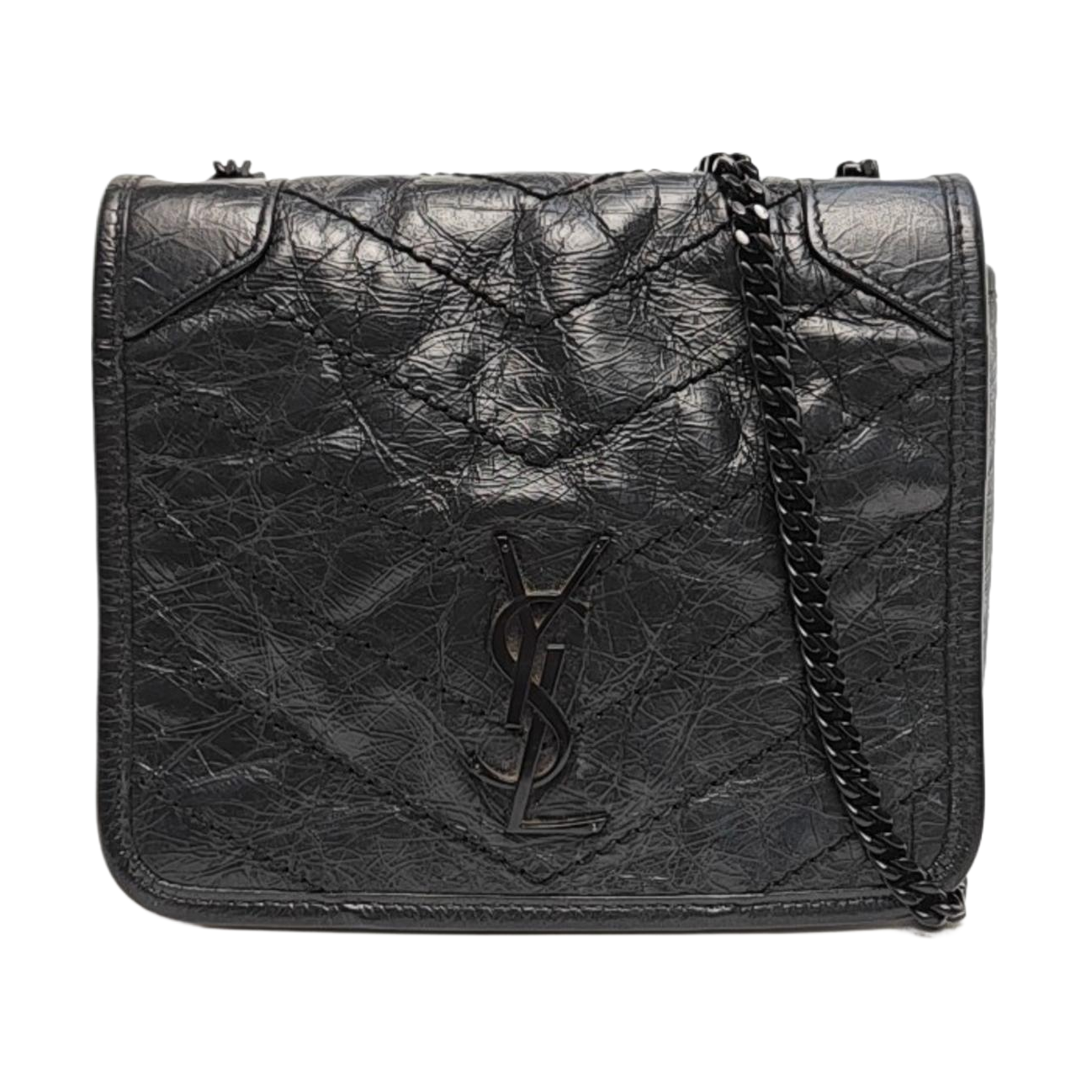 NIKI Mini Chevron Calfskin Black