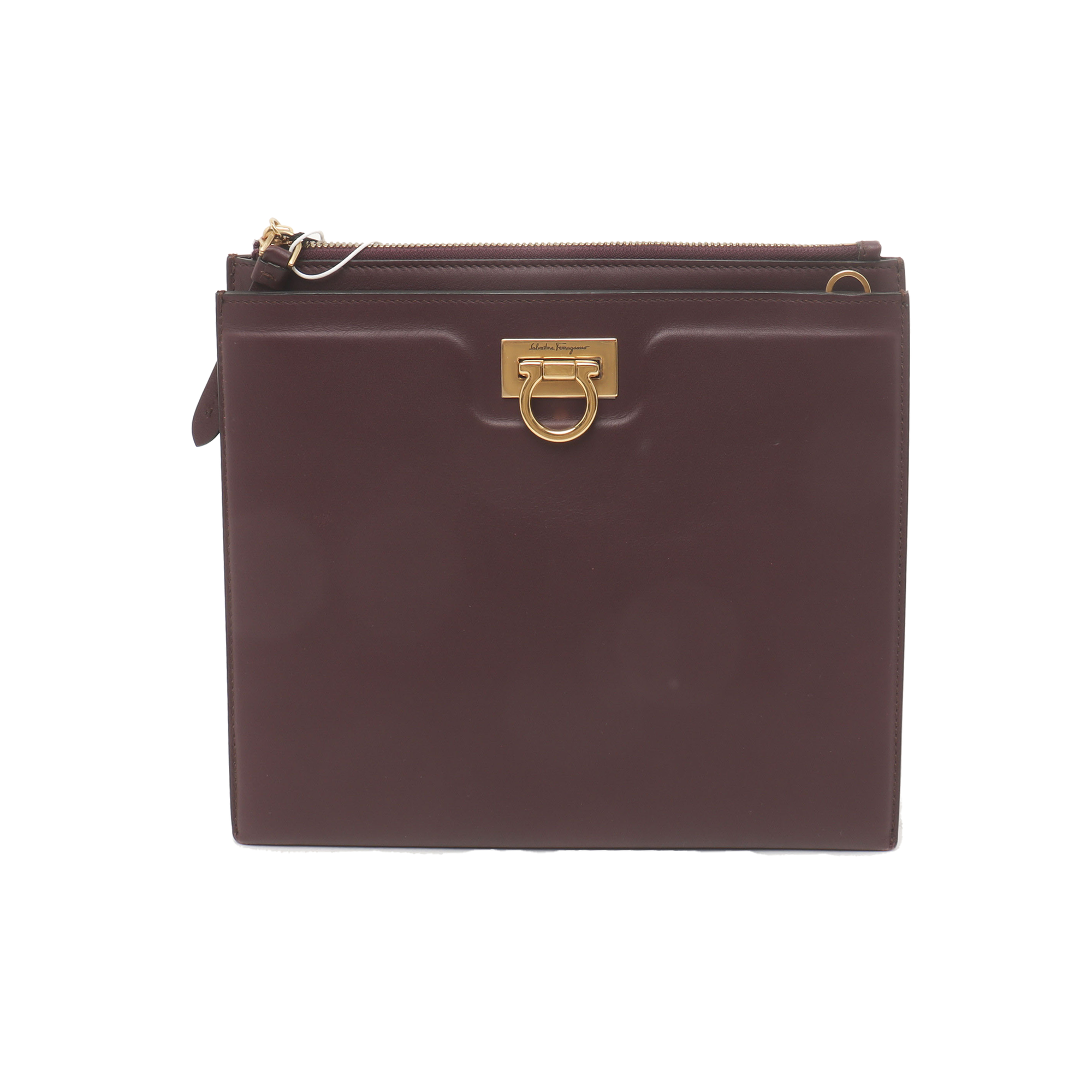 Authenticated pre-owned  Gancini Calfskin Burgundy - Shoulder Bag at Looply