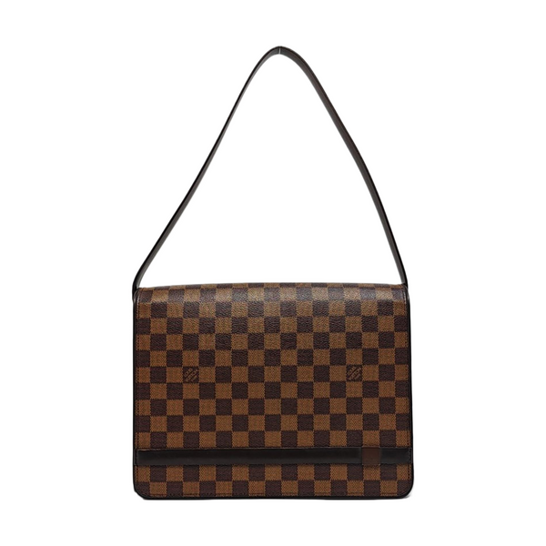 TRIBECA Damier Ebene Coated Canvas Brown