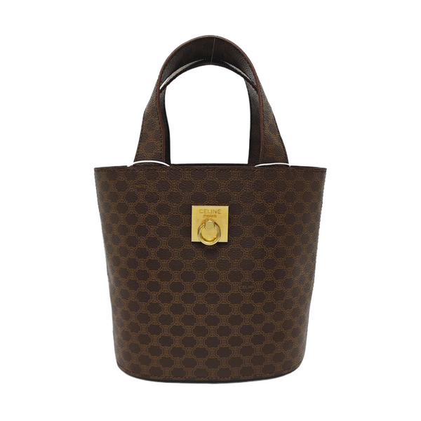 Coated Canvas Bucket Bag Brown