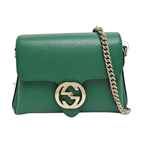 Interlocking G Small Calfskin Green