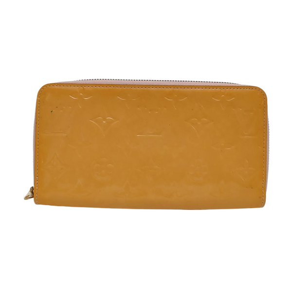 ZIPPY Monogram Patent Leather Yellow Wallet