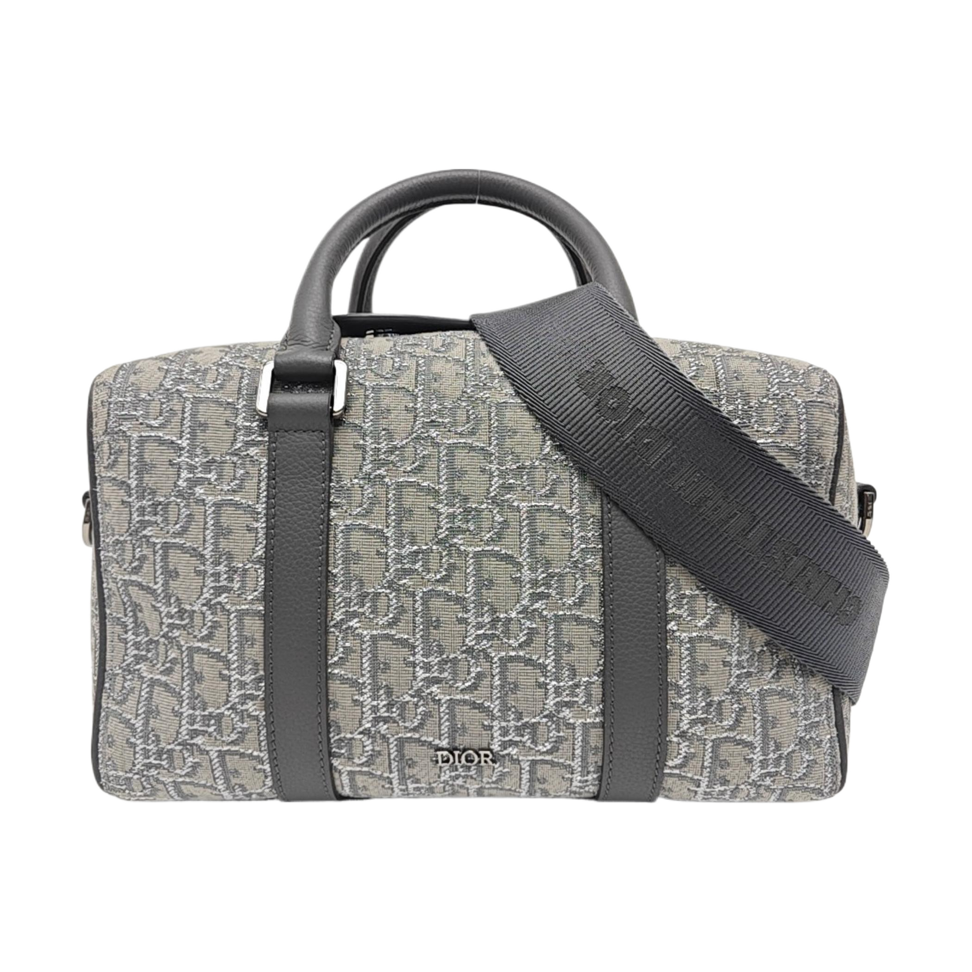 Oblique Canvas Shoulder Bag Gray