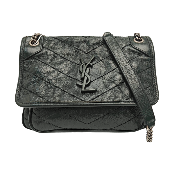 NIKI Small Chevron Calfskin Green