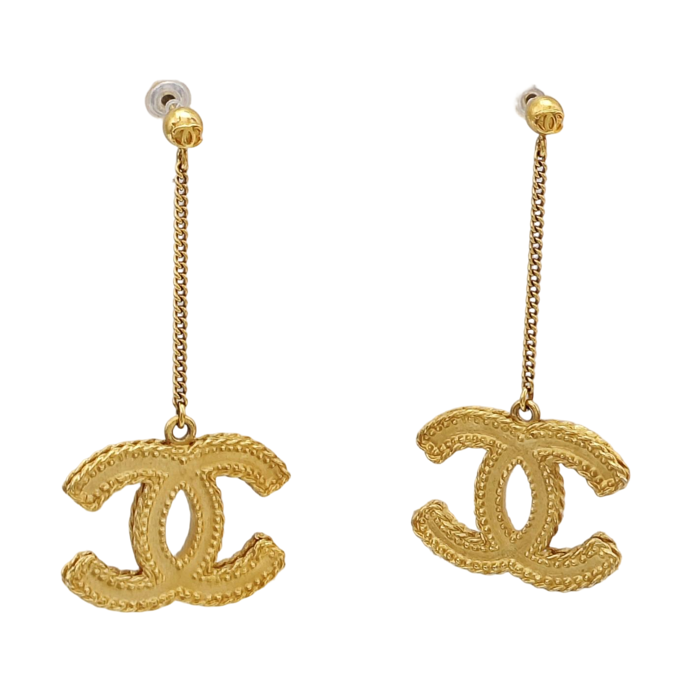 CC Logo Metal Gold Earrings