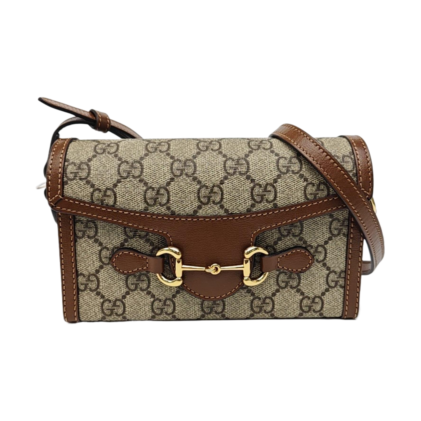 Horsebit 1955 Mini Monogram Coated Canvas Beige