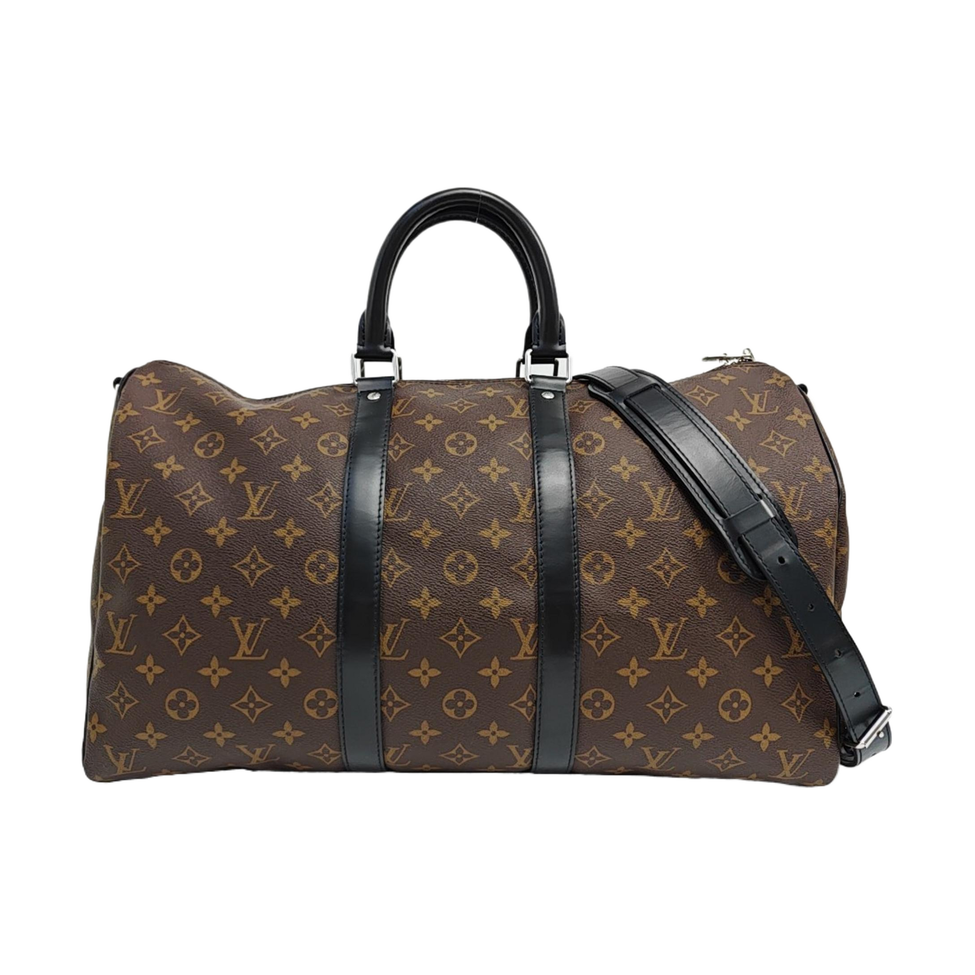 KEEPALL 45 Monogram Coated Canvas Brown