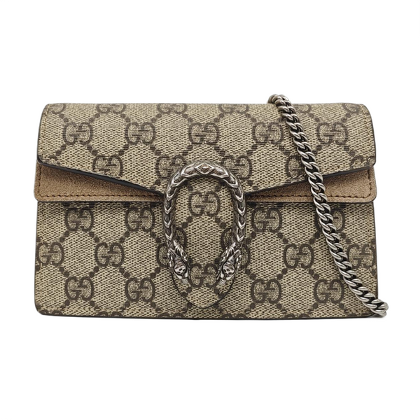 Dionysus Super Mini Monogram Coated Canvas Beige