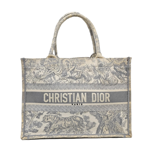 Authenticated pre-owned  Book Tote Medium Canvas Grey - Tote Bag at Looply