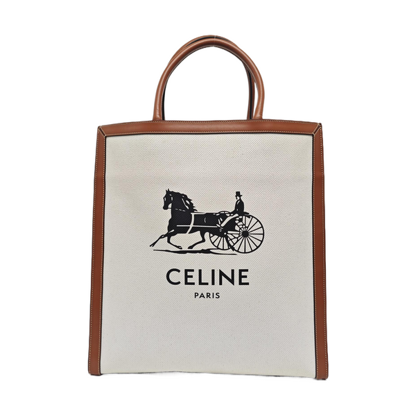 Authenticated pre-owned  CABAS CELINE Medium Canvas Beige - Top Handle Bag at Looply