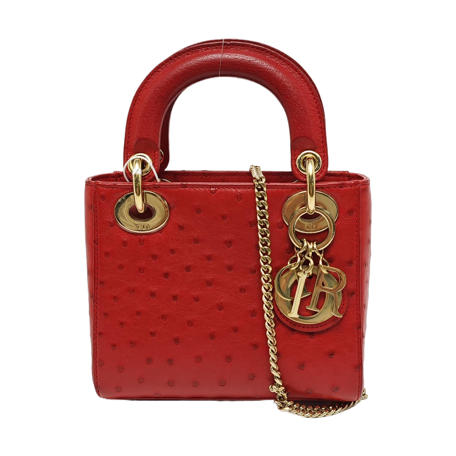 Lady Dior Mini Ostrich Red