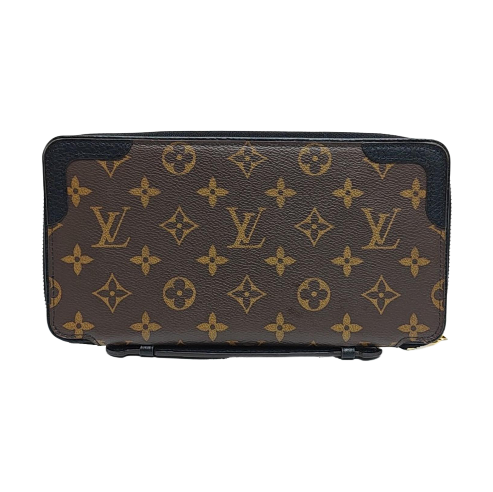 Monogram Coated Canvas Clutch Brown