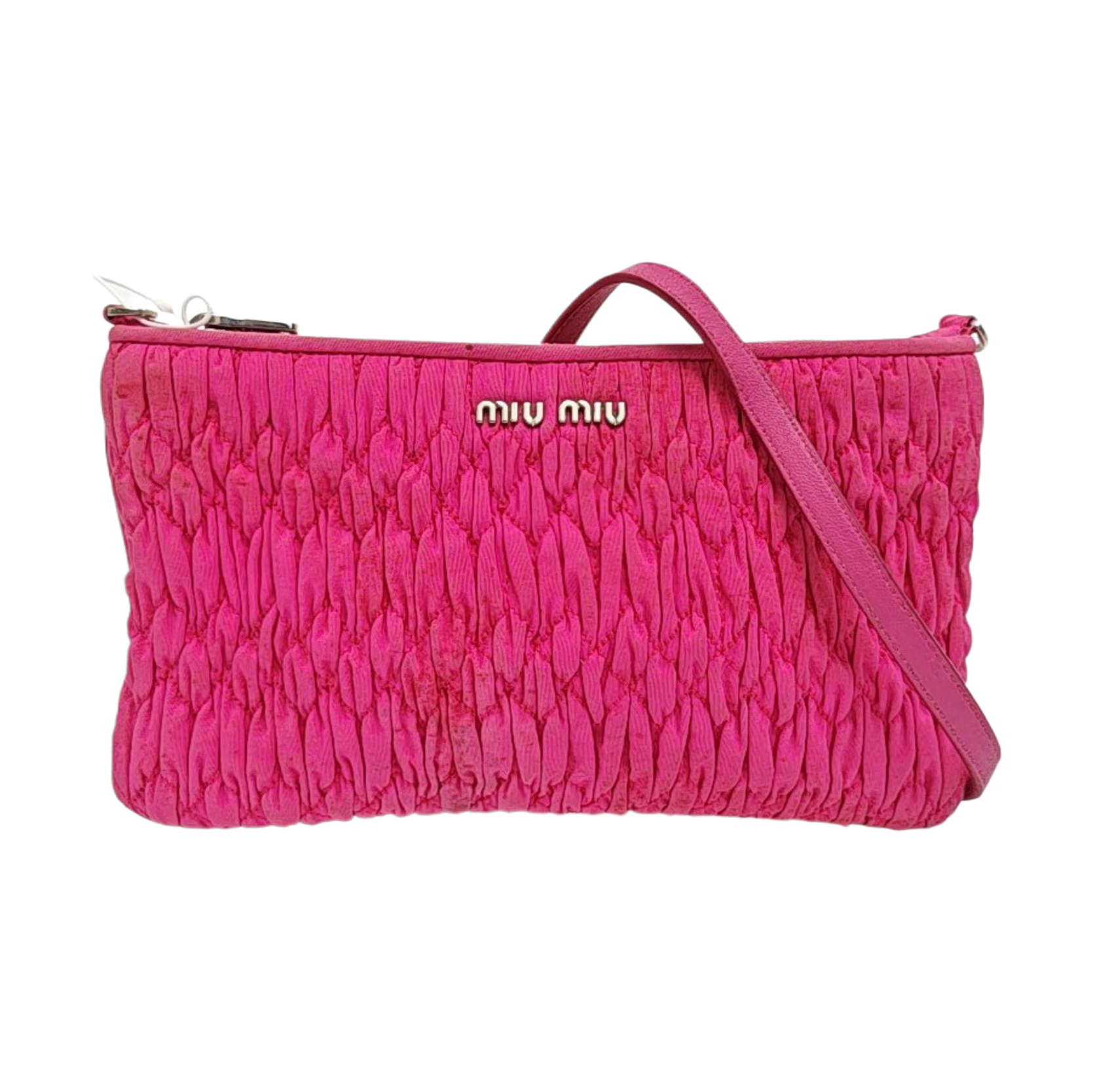 Quilted Fabric Shoulder Bag Red